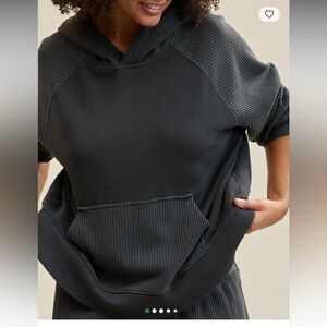 Aerie Essential Waffle Charcoal Hoodie